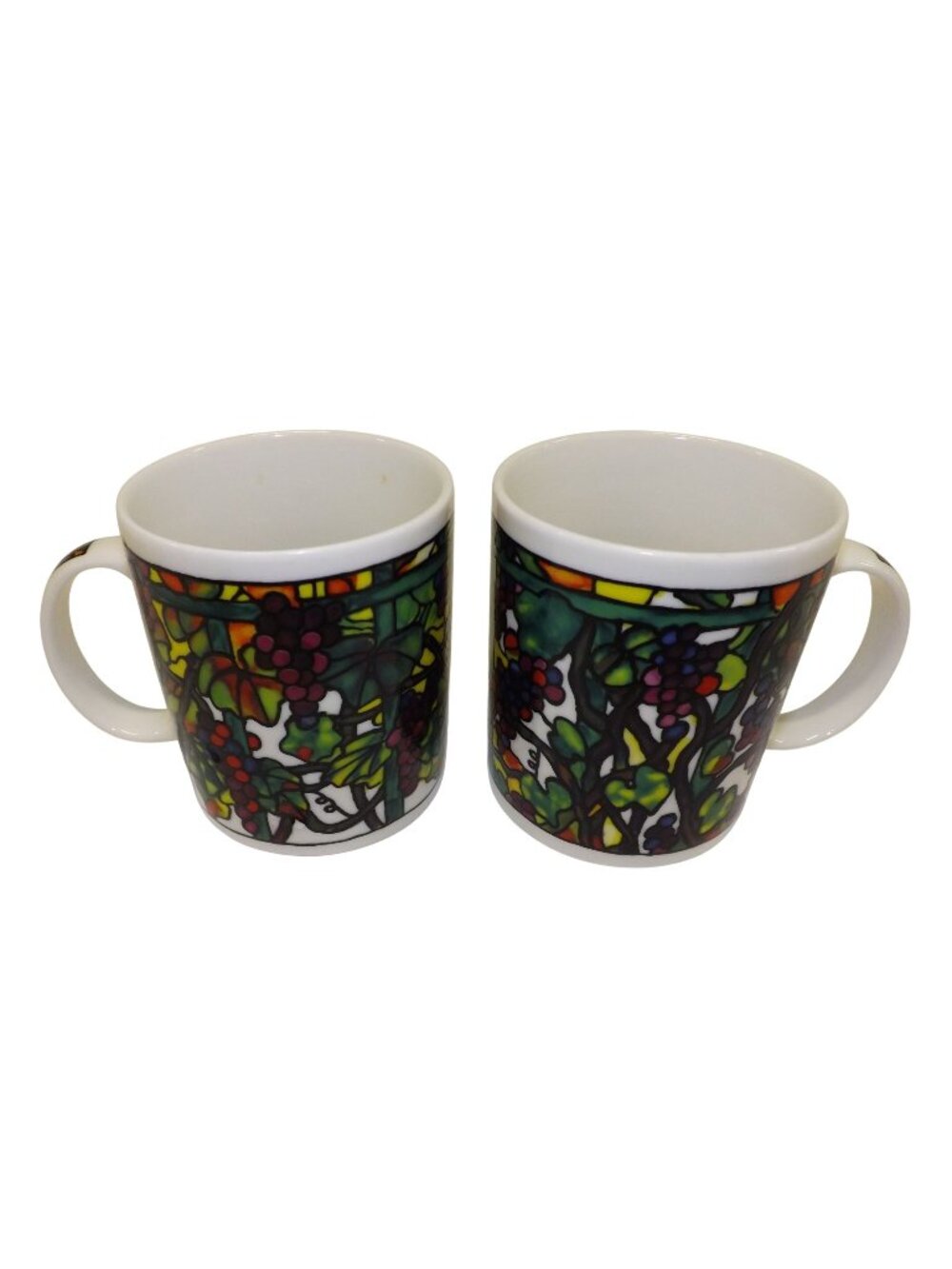 Set Of 2 Chaleur Stained Glass Design Mugs Inspired By L. Tiffany  Coffee Cups